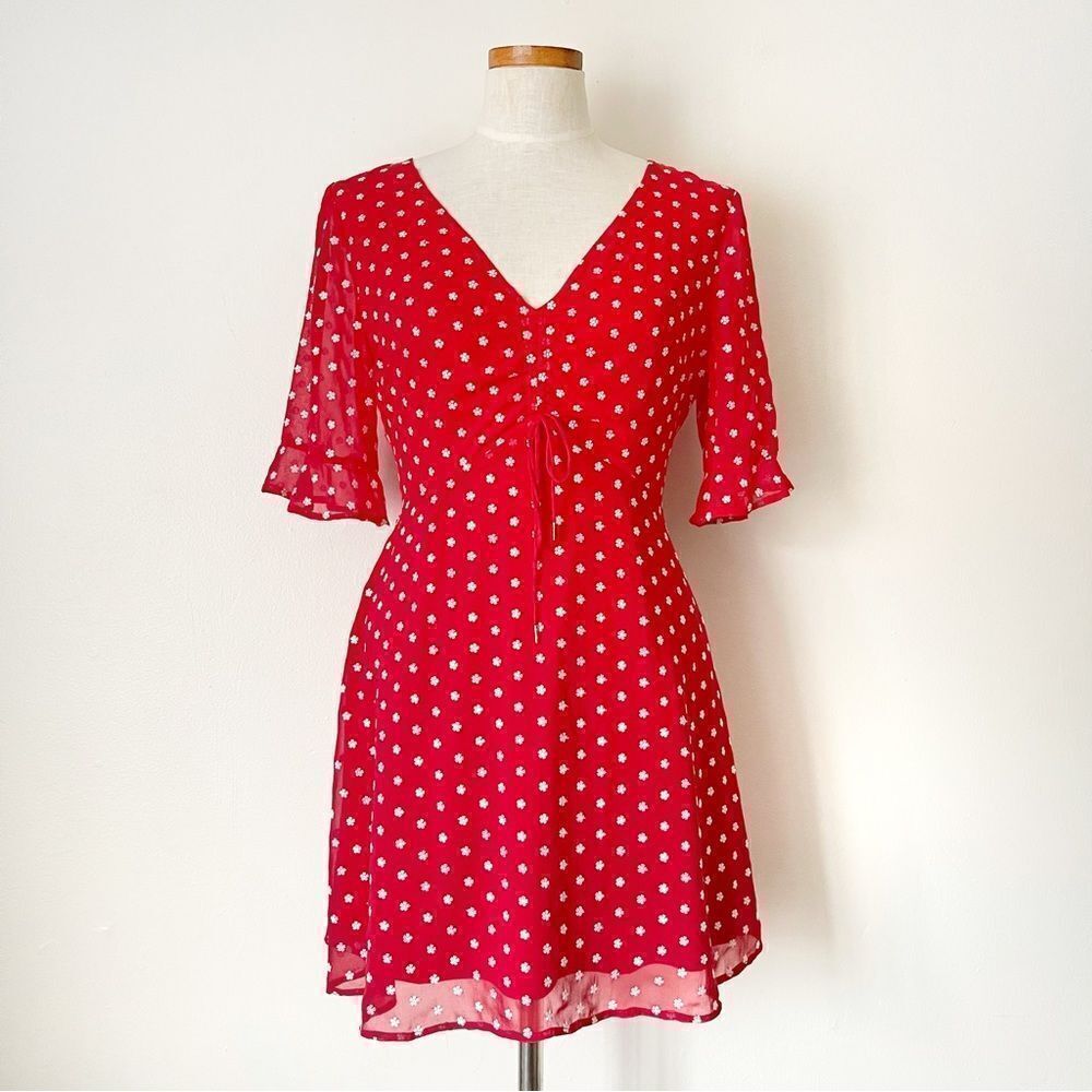 Finders Keepers Red Blossom Mini Dress preowned size 6